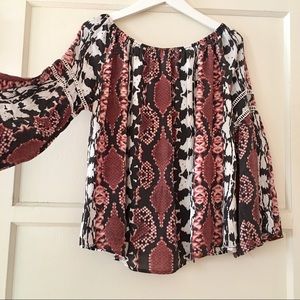 Tart Animal Print Off the Shoulder Blouse
